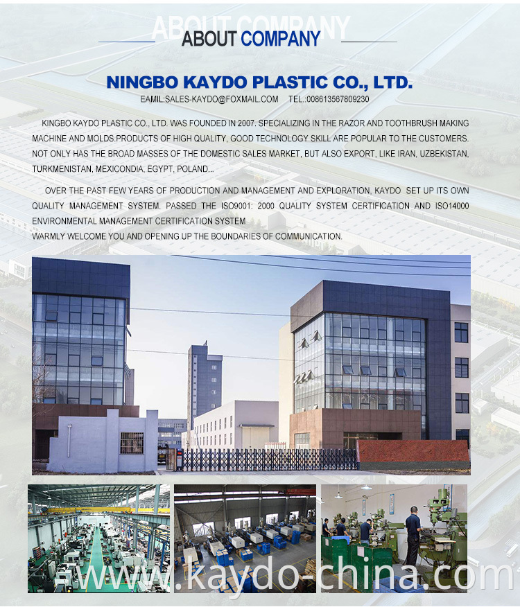 Ningbo kaydo iso certified factory selling custom plastic injection razor mold